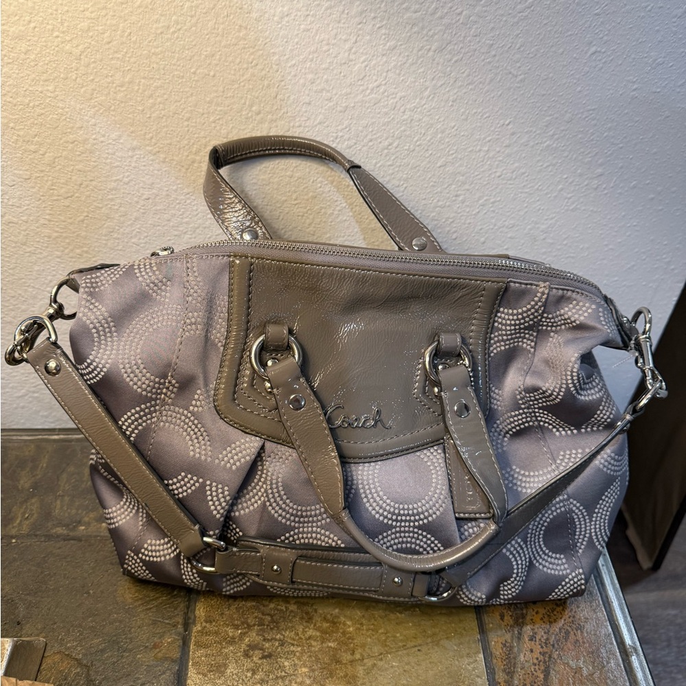 Coach Gray Circle Pattern Satchel - image 1